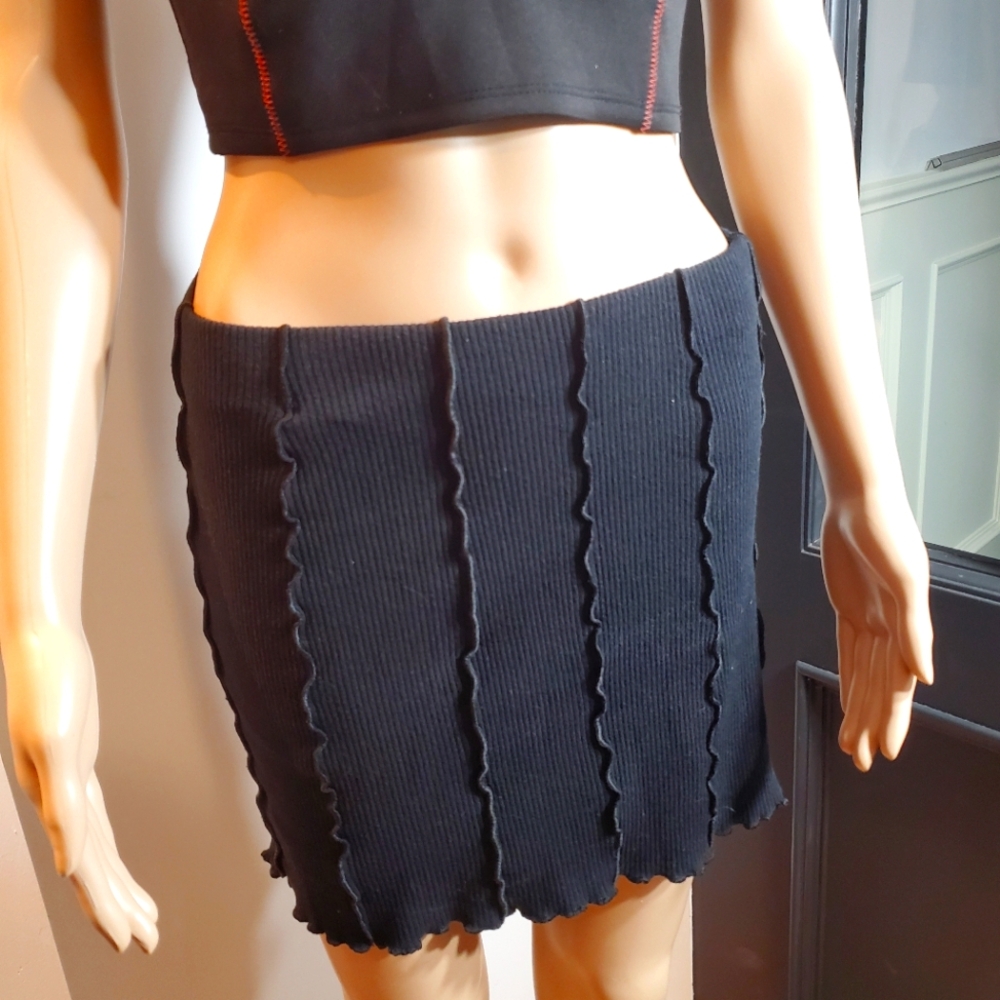 Bershka Grunge Ribbed Skirt